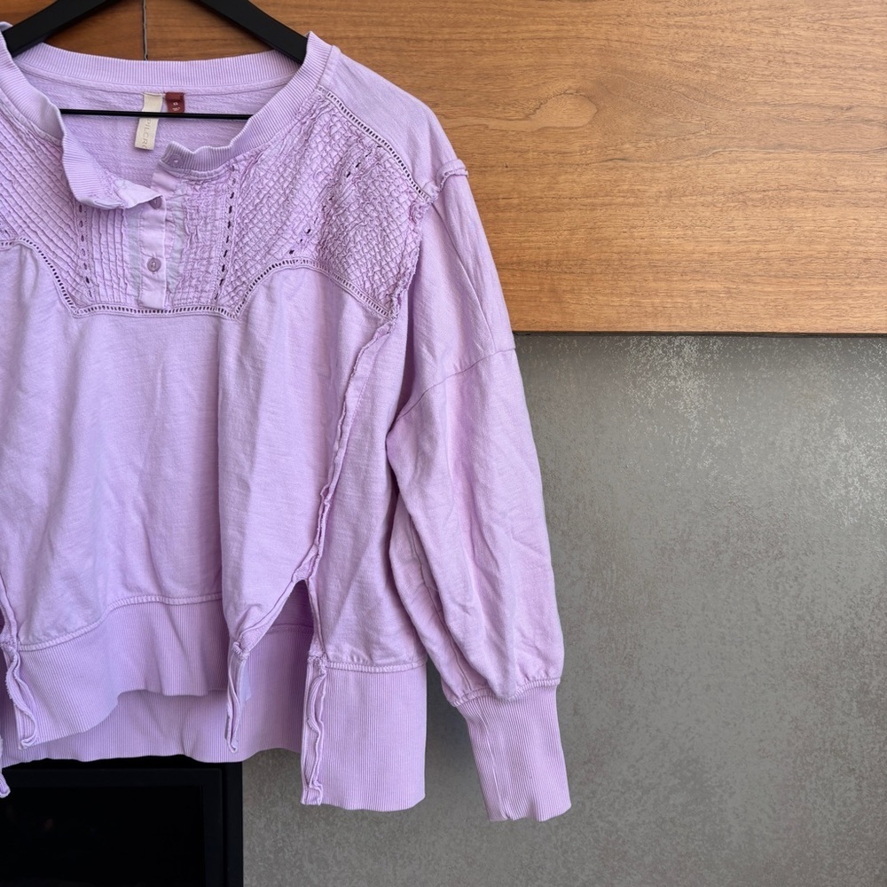 Anthropology Pilco PIntuck Pullover In Lavender, Size XS - Picture 7 of 11